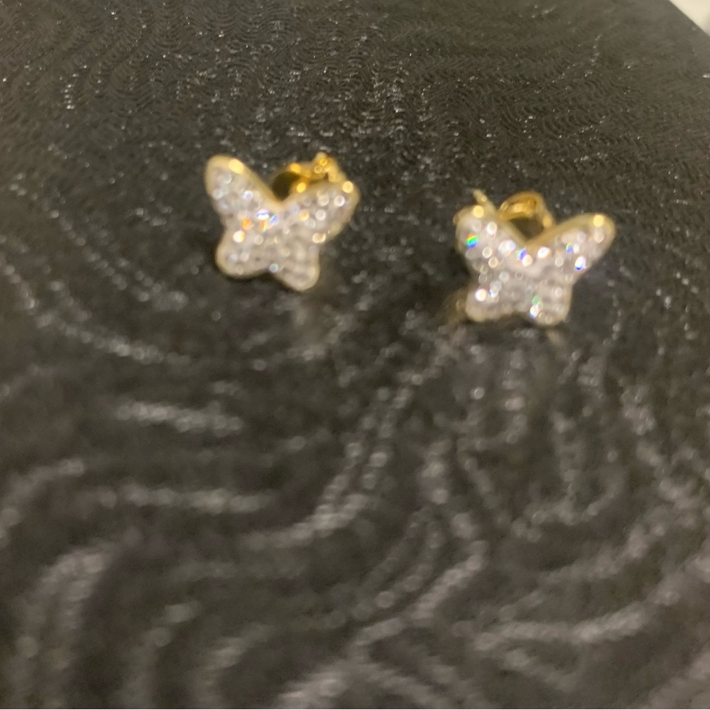 Gold Butterfly Stud Earrings